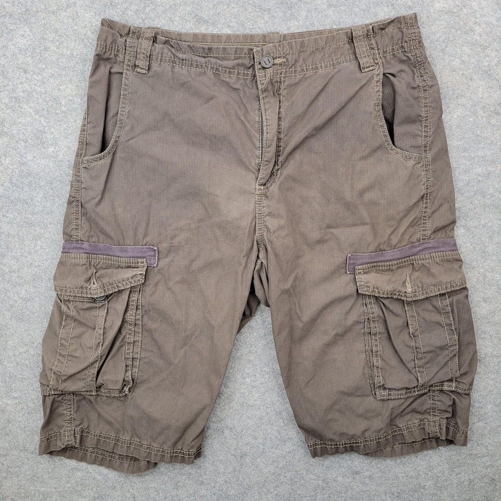 Calvin Klein Jeans Shorts Mens 32 Brown Cargo Cotton Canvas 12 Inseam Casual